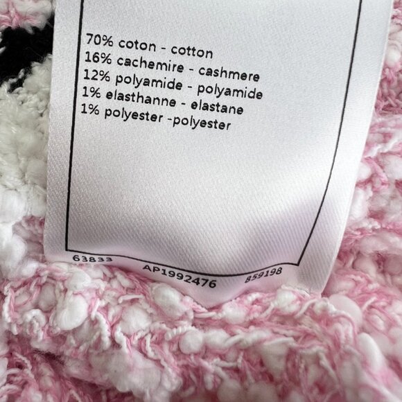 NWT CHANEL 2024P Pink Black White Cardigan Sweater FR36 - Picture 9 of 11